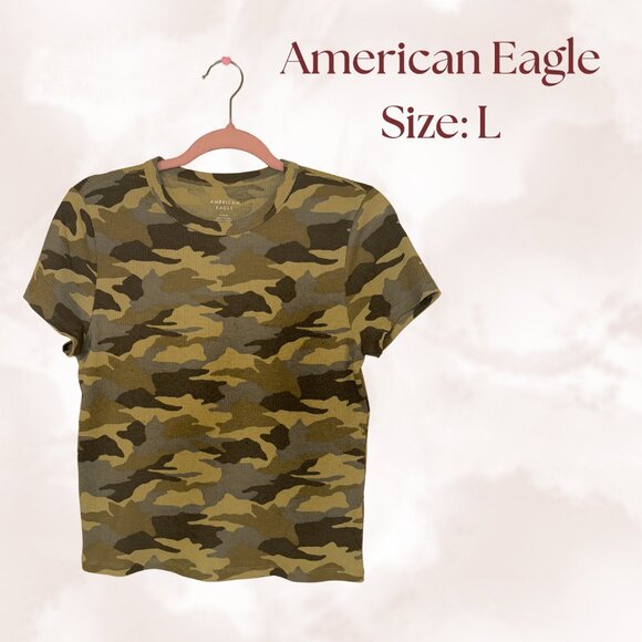 American Eagle Ribbed Camo Tee | Size L - Picture 1 of 1